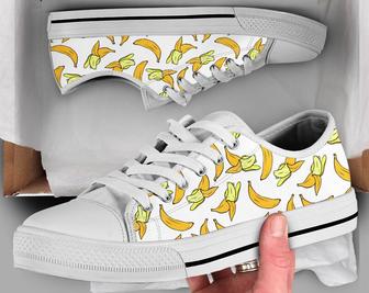 Yellow Banana Shoes , Banana Sneakers , Cute Shoes , Casual Shoes , Banana Clothing , Low Top Converse Style Shoes for Womens Mens Adults - Monsterry