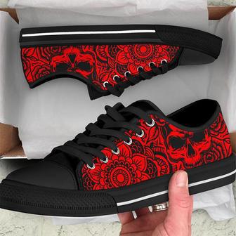 Mandala And Skull Custom Low Top Shoes | Favorety