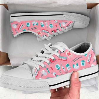 Dentist Pattern Low Top Converse Style Shoes - Monsterry