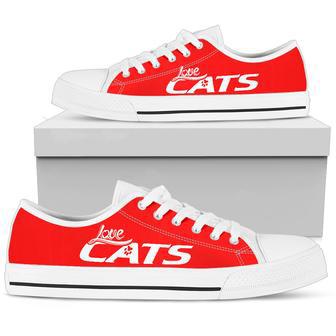 Love Cats Red Low Top Shoe | Favorety