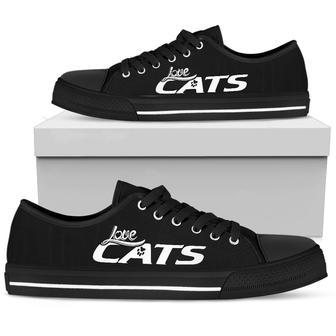 Love Cats Black Low Top Shoe | Favorety AU