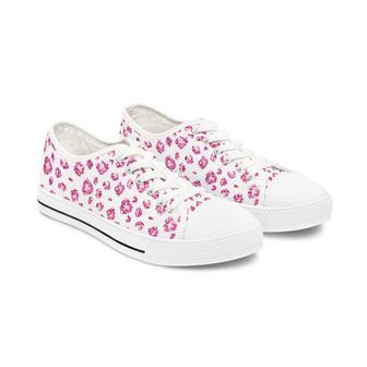 Cute Bridal Sneakers, Pink Leopard Sneakers, Women's Sneakers, Cute Custom Sneakers, Gift For Her, Pink Cheetah Sneakers - Monsterry