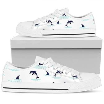 Dolphin Jumping Low Top Shoes, Unisex Sneakers, Men And Women Low Top Sneakers | Favorety
