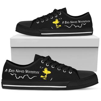 Snoopy And Woodstock Cartoon Peanuts A Bird Named Woodstock For Man And Women Gift For Fan Low Top Leather Shoes Sneakers | Favorety