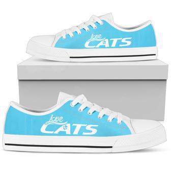 Love Cats Blue Low Top Shoe | Favorety