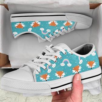 Cute Fox Rainbow Low Top Shoes, Unisex Sneakers, Men And Women Low Top Sneakers | Favorety DE