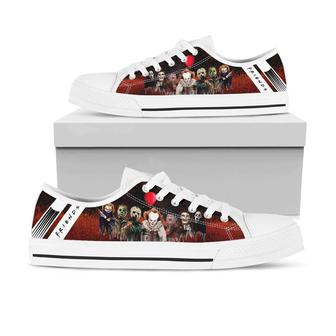 Horror Characters Friends Halloween Movie Canvas Low Top Shoes - Monsterry DE