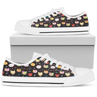 Multi Colorful Cats Low Top Shoes | Favorety