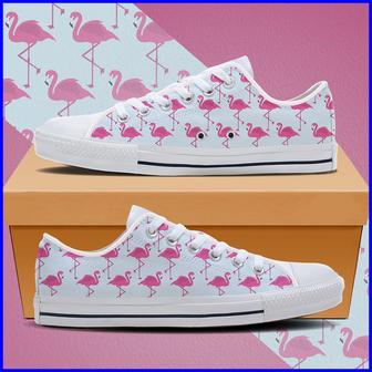 White Flamingos Low Top Shoes Converse Sneakers - Monsterry