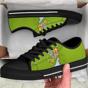 For The Simpsons Lover Birthday Gift Fashion Black Canvas Low Top Shoes | Favorety UK