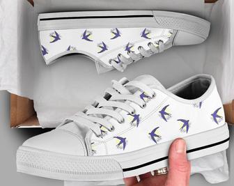 Swallow Print Shoes - Sneakers , Swallow Print Pattern , Swallow Lover Gifts , Custom Low Top Converse Style Sneakers For Women & Men - Monsterry UK