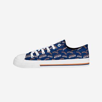 Houston Astros Womens Low Top Repeat Print Canvas Shoe | Favorety UK