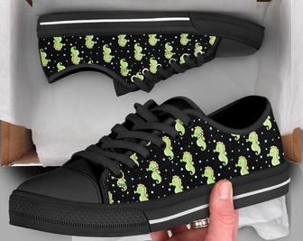 Cute Kawaii Seahorse Shoes - Sneakers , Seahorse Print Pattern , Seahorse Gifts , Custom Low Top Converse Style Sneakers For Women & Men - Monsterry