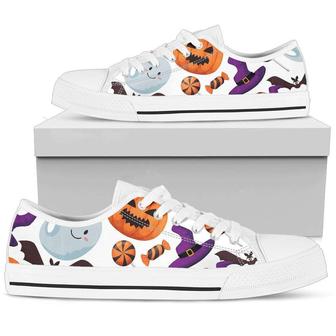 Halloween Spooky Printed Canvas Low Top Shoes – - Monsterry