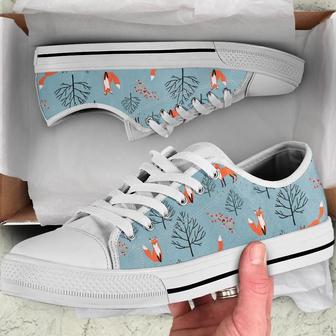 Foxes In The Woodland Trees Low Top Shoes, Unisex Sneakers, Men And Women Low Top Sneakers | Favorety CA