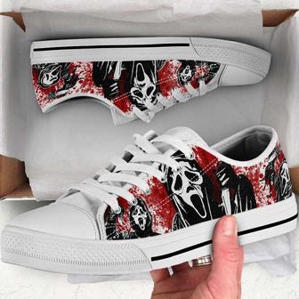 Ghostface Scream Horror Movie Halloween Canvas Low Top Shoes - Monsterry UK
