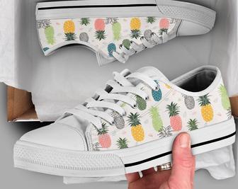 Colorful Pineapple Shoes , Pineapple Sneakers , Cute Shoes , Casual Shoes , Low Top Converse Style Shoes for Womens Mens Adults - Monsterry