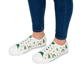 Christmas Tree Low Top Converse Sneaker Style Shoes - Monsterry