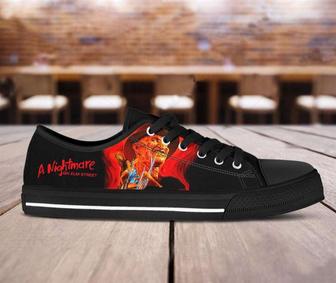 A Nightmare On Elm Street Movie Halloween Canvas Low Top Shoes - Monsterry CA