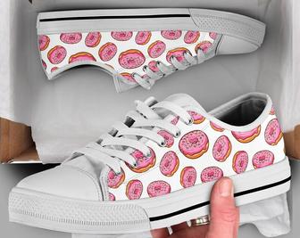 Kawaii Donuts Shoes , Donut Sneakers , Cute Shoes , Casual Shoes , Donut Lover Gifts , Low Top Converse Style Shoes for Womens Mens Adults - Monsterry