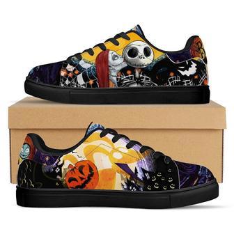 Jack Skellington Sally Nightmare Before Christmas Low Top Leather Skate Shoes Sneakers For Man And Women | Favorety AU