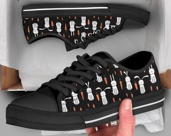 Carrot Rabbit Shoes , Womens Sneakers , Rabbit Print Pattern , Rabbit Gifts , Custom Low Top Converse Style Sneakers For Women & Men - Monsterry UK