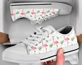Cute Flamingo Shoes , Flamingo Sneakers , Flamingo Print Pattern , Flamingo Gifts , Custom Low Top Converse Style Sneakers For Women & Men - Monsterry