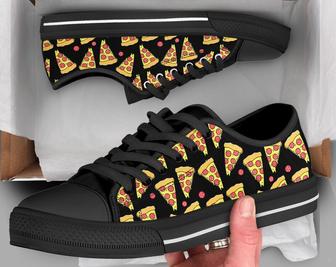 White Pizza Shoes , Pizza Sneakers , Cute Shoes , Casual Shoes , Pizza Gifts , Low Top Converse Style Shoes for Womens Mens Adults - Monsterry AU