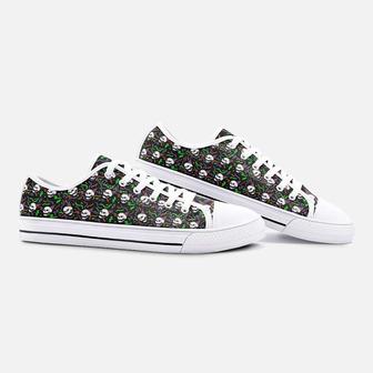 Rad Party Skull Goth Skater Printed Sneakers Canvas Low Top Shoes - Monsterry UK