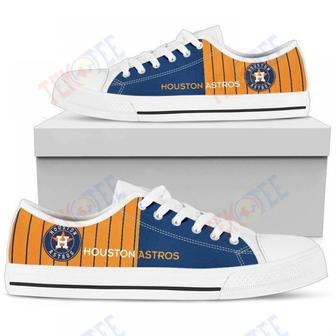 Mens Womens Simple Design Vertical Stripes Houston Astros Low Top Shoes Custom Print Footwear Converse Sneakers | Favorety AU