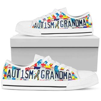 Autism Awareness Day Autism Grandma Converse Sneakers Low Top Shoes - Monsterry UK