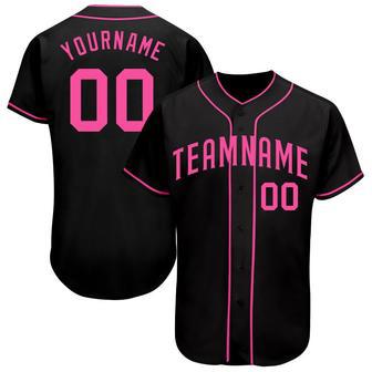 Custom Black Pink Authentic Baseball Jersey | Favorety