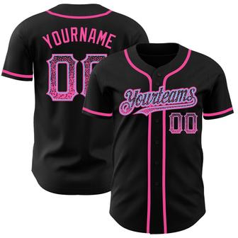 Custom Black Pink-Light Blue Authentic Drift Fashion Baseball Jersey - Monsterry DE