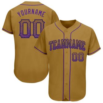 Custom Old Gold Purple-Black Authentic Drift Fashion Baseball Jersey - Monsterry