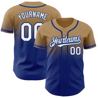 Custom Old Gold White-Royal Authentic Fade Fashion Baseball Jersey - Monsterry AU