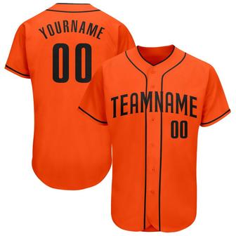 Custom Orange Black Authentic Baseball Jersey - Monsterry