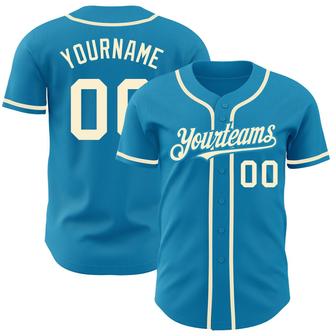 Custom Panther Blue Cream Authentic Baseball Jersey - Monsterry AU