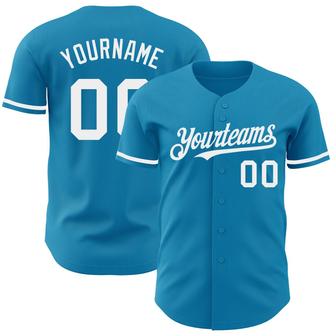 Custom Panther Blue White Authentic Baseball Jersey - Monsterry DE
