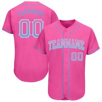 Custom Pink Light Blue-White Authentic Drift Fashion Baseball Jersey - Monsterry CA