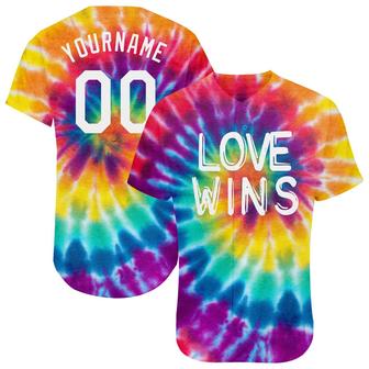 Custom Rainbow For Pride Month Love Wins LGBT Authentic Baseball Jersey - Monsterry UK