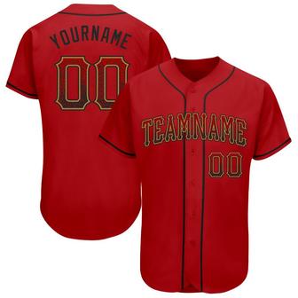 Custom Red Black-Old Gold Authentic Drift Fashion Baseball Jersey - Monsterry CA
