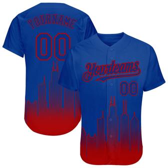 Custom Royal Red 3D Chicago City Edition Fade Fashion Authentic Baseball Jersey - Monsterry AU