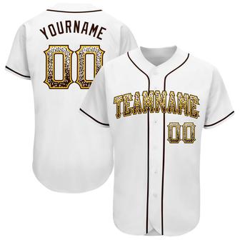 Custom White Brown-Gold Authentic Drift Fashion Baseball Jersey - Monsterry