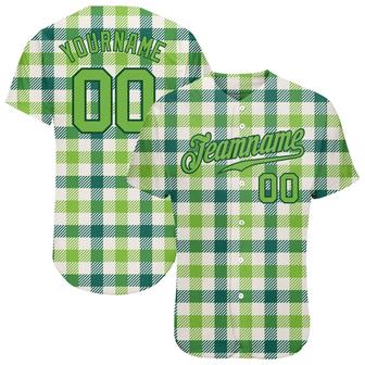Custom White Neon Green-Green 3D Pattern Design Authentic St. Patrick's Day Baseball Jersey - Monsterry DE