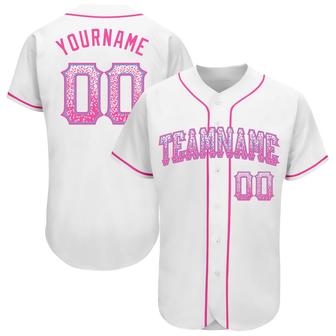 Custom White Pink-Light Blue Authentic Drift Fashion Baseball Jersey - Monsterry AU