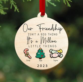 Personalized Friendship Wood Ornament Best Friend Christmas Gift | Mazezy