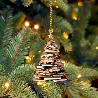 Christmas Tree of Book Ornament, Christmas Gifts For Book Lovers, Book Worms, Book Club Ornament, Book Lover Christmas Gifts, Librarian - Thegiftio UK