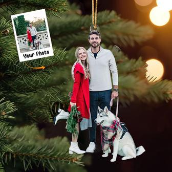 Custom Photo Ornament - Family With Dogs - Personalized Mica Ornament - Christmas Gift For Dog Lovers, Dog Owners, Dog Mom, Dog Dad - Thegiftio UK