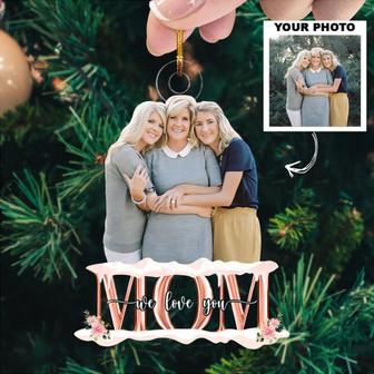 Custom Photo Ornament, Family Photo Ornament, Mom Ornament, Gift For Mom - THEGIFTIO