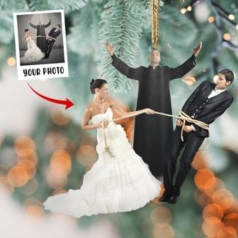 Custom Photo Ornament, Personalized Christmas Gifts for Religious Couple, Christian Wedding Ornament - Thegiftio